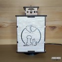 Façade de face  - Un chien et un chat de dos avec des cœurs