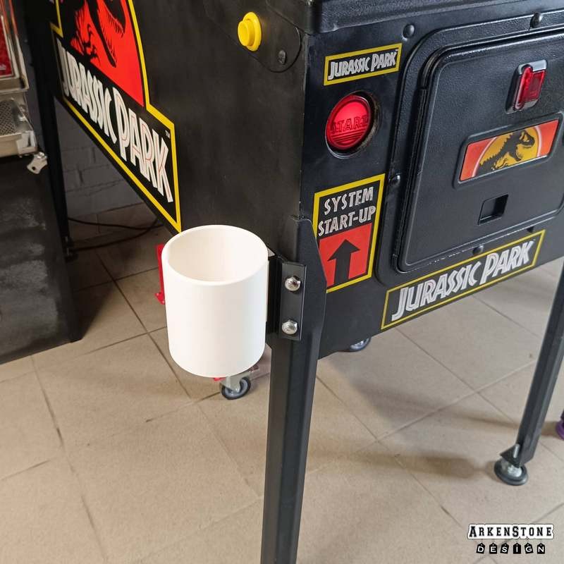 Porte boisson blanc montage sur flipper