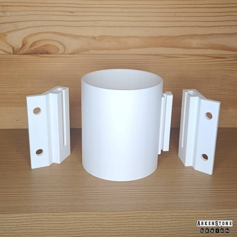 Porte boisson blanc pour flipper - avec les fixations droite et gauche déportées