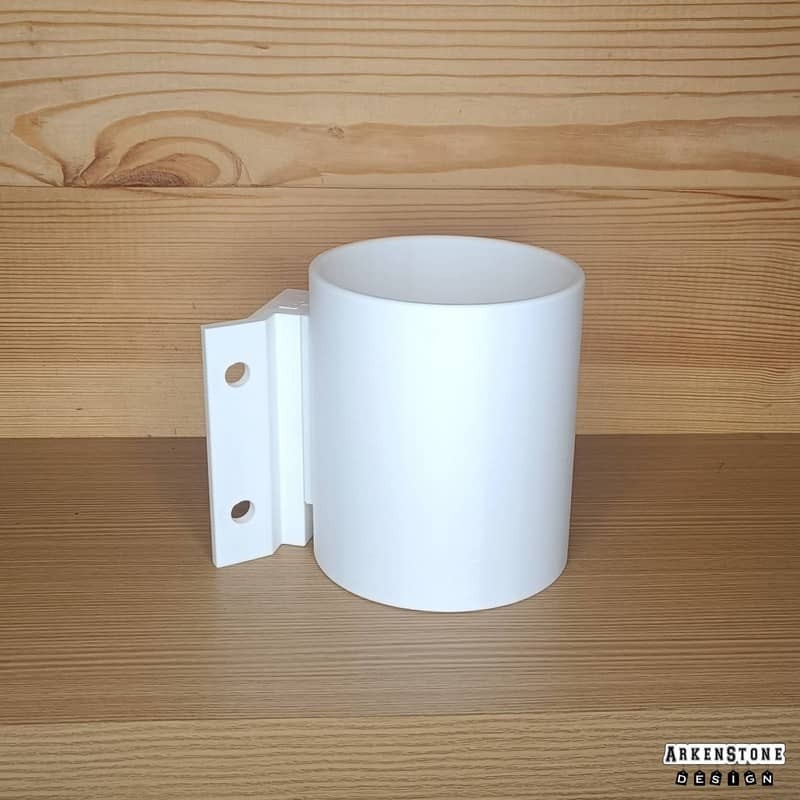 Porte boisson blanc pour flipper - avec fixation droite montée