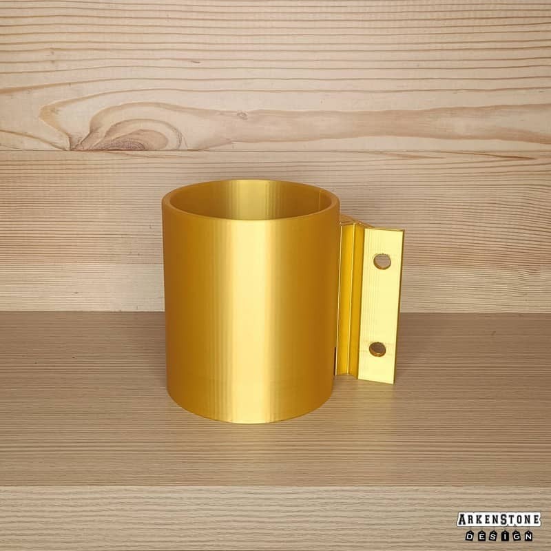 Porte boisson or brillant pour flipper - avec fixation droite montée