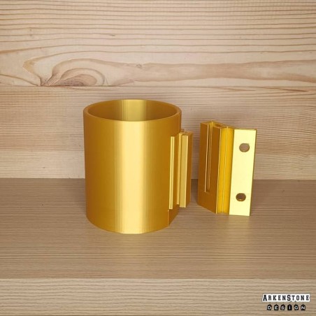 Porte boisson or brillant pour flipper - avec fixation droite déportée