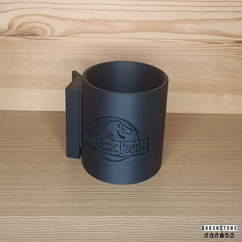 Porte boisson pour flipper sur le thème de Jurassic Park -avec fixation à gauche montée