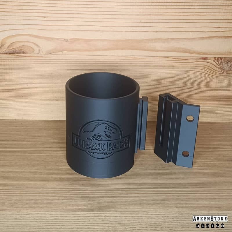 Porte boisson pour flipper sur le thème de Jurassic Park -avec fixation à gauche déportée