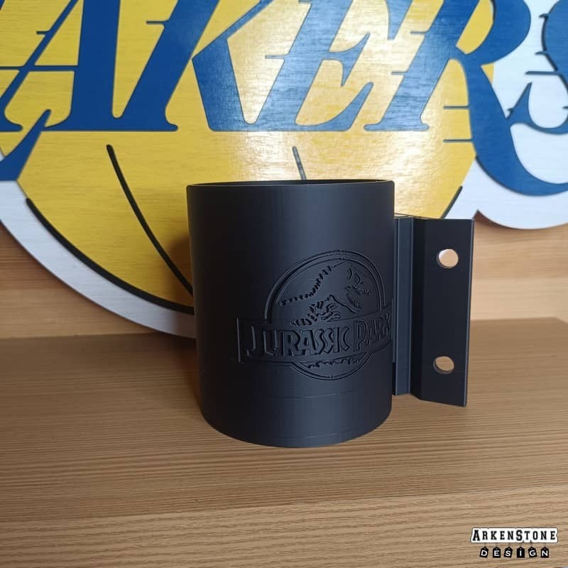 Porte boisson pour flipper sur le thème de Jurassic Park -avec fixation à gauche montée