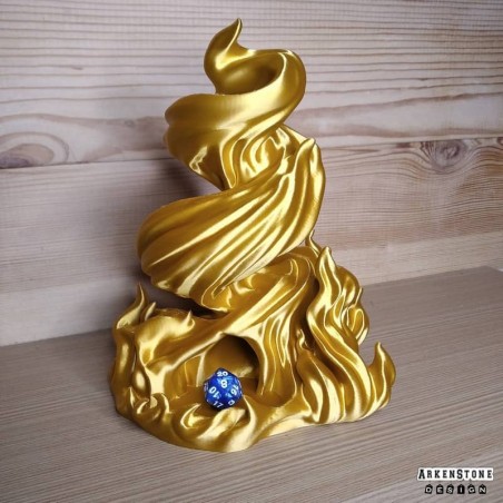 Tour à dés - Tourbillon de flamme - or