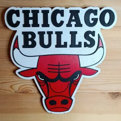 déco murale bois Chicago Bulls